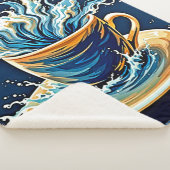 oceanische koffiesplash sherpa deken (3/4)