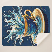 oceanische koffiesplash sherpa deken (Voorkant (horizontaal))