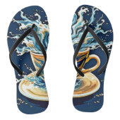 oceanische koffiesplash teenslippers (Voetbed)