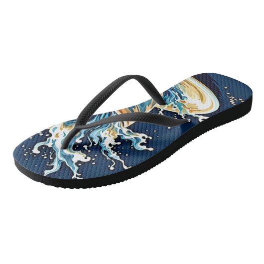 oceanische koffiesplash teenslippers (Schuin)