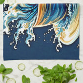 oceanische koffiesplash theedoek (Gevouwen)