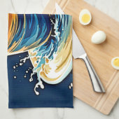 oceanische koffiesplash theedoek (Quarter Fold)