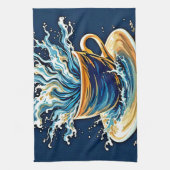 oceanische koffiesplash theedoek (Verticaal)