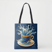oceanische koffiesplash tote bag (Voorkant)