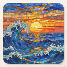 Oceanische kust oceaan golven zonsondergang  