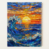 Oceanische kust oceaan golven zonsondergang planner (Achterkant)