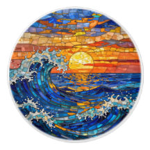 Oceanische kust oceaangolven zonsondergang  