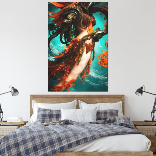 Oceanische Lament 101 Canvas Afdruk (Insitu (Slaapkamer))