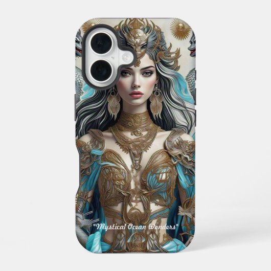 "Oceanische mythologie" iPhone 16 Hoesje (Achterkant)