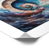 Oceanische Nautilus schelp Poster (Hoek)