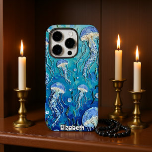 Oceanische ritmes: drijvende kwallen iPhone 16 pro hoesje