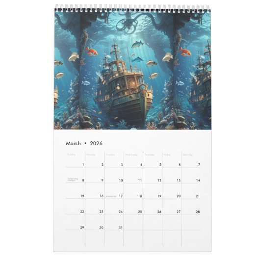 Oceanische sereniteit - een reis onder de golven kalender (Mar 2026)