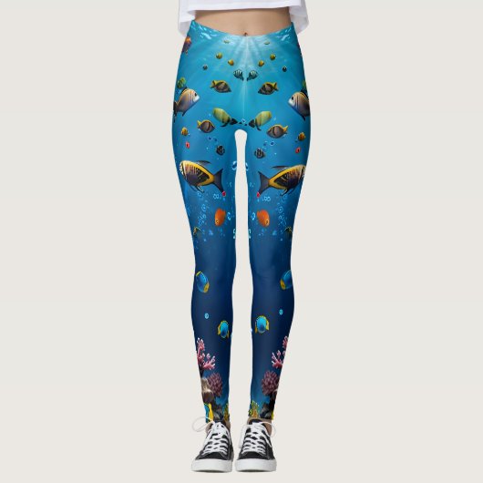 Oceanische sereniteit leggings (Voorkant)