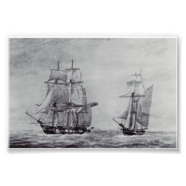 Oceanische Trek Grafische Schepen Fijne Kunst Foto Afdruk