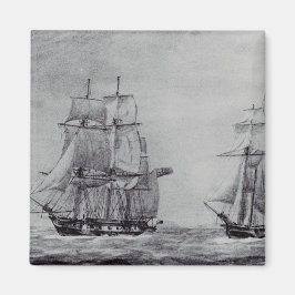 Oceanische Trek Grafische Schepen Fijne Kunst Magneet