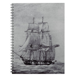 Oceanische Trek Grafische Schepen Fijne Kunst Notitieboek