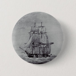 Oceanische Trek Grafische Schepen Fijne Kunst Ronde Button 5,7 Cm