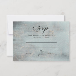 Oceanische Turquoise Waterverf Calligrafie Trouw R RSVP Kaartje