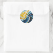 oceanische wervelwind ronde sticker (Tas)