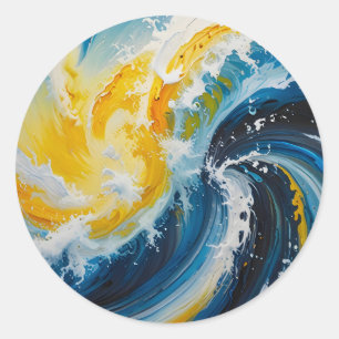 oceanische wervelwind ronde sticker
