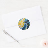 oceanische wervelwind ronde sticker (Envelop)