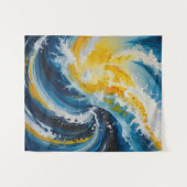 oceanische wervelwind wandkleed (Voorkant (horizontaal))