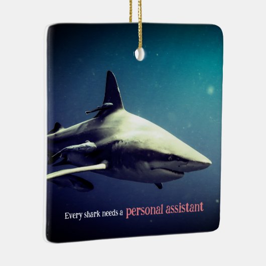 Oceanische zwartpunthaai onder water keramisch ornament (Rechts)