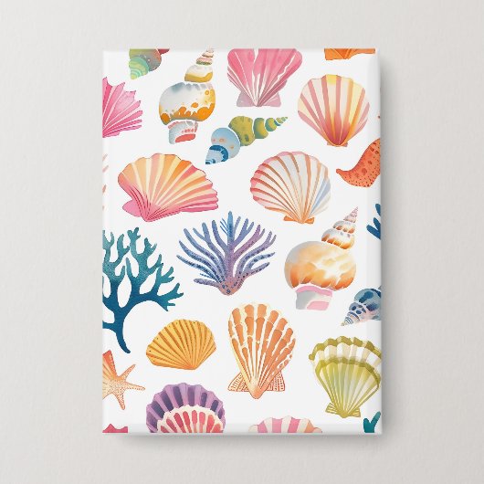 OceanModern Tropical Plant Print – Pink and Green Button (Voorkant)
