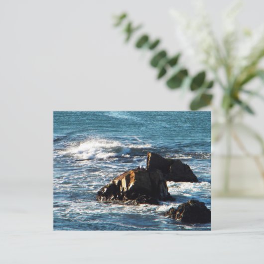 Oceano Beach met Rocks California Briefkaart (Staand voorkant)