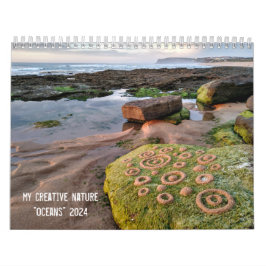 Oceans 2024 Landart Calendar Piebbles strandkunst Kalender
