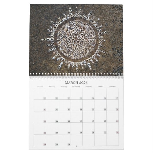 Oceans 2024 Landart Calendar Piebbles strandkunst Kalender (Mar 2026)