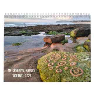 Oceans 2026 Landart Calendar pebbles beach art Kalender