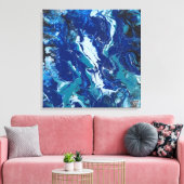 Ocean's Blue op een 24x24 Canvas Acrylacryl Abstra Afdruk (Insitu (Woonkamer))