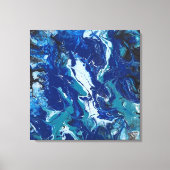 Ocean's Blue op een 24x24 Canvas Acrylacryl Abstra Afdruk (Voorkant)