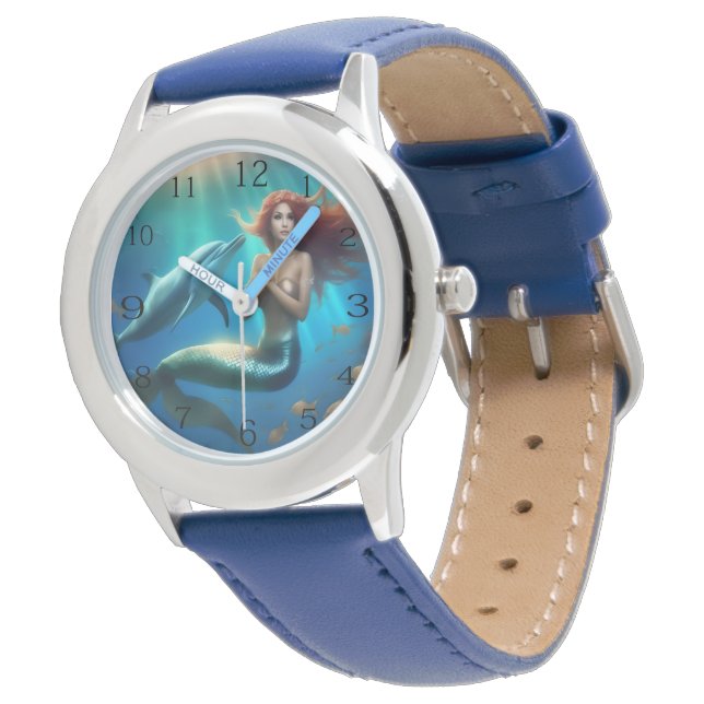 Ocean's Dance: een zeemeermin en dolfijnen reis Horloge (Gekanteld)