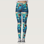 Ocean's Dance: een zeemeermin en dolfijnen reis Leggings (Voorkant)