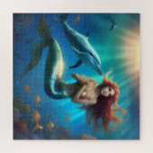Ocean's Dance: een zeemeermin en dolfijnen reis Legpuzzel (Horizontaal)