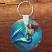 Ocean's Dance: een zeemeermin en dolfijnen reis Sleutelhanger (Voorkant)