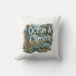 Oceans Day - Oceaan en klimaat Tekst met koraal Kussen