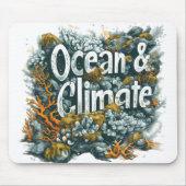 Oceans Day - Oceaan en klimaat Tekst met koraal Muismat (Voorkant)