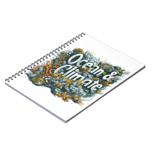 Oceans Day - Oceaan en klimaat Tekst met koraal Notitieboek (Linkerzijde)