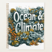 Oceans Day - Oceaan en klimaat Tekst met koraal Planner (Voorkant)