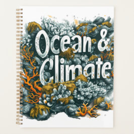 Oceans Day - Oceaan en klimaat Tekst met koraal Planner
