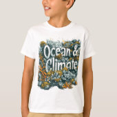 Oceans Day - Oceaan en klimaat Tekst met koraal T-shirt (Voorkant)