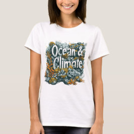 Oceans Day - Oceaan en klimaat Tekst met koraal T-shirt