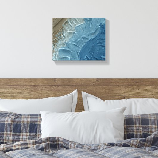 Ocean's Edge: een digitaal schilderij van rust Canvas Afdruk (Insitu (Slaapkamer))