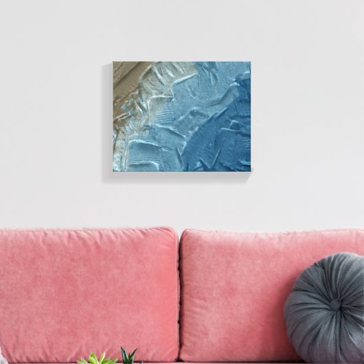 Ocean's Edge: een digitaal schilderij van rust Canvas Afdruk (Insitu (Woonkamer))