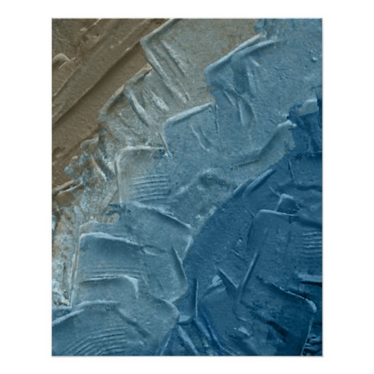 Ocean's Edge: een digitaal schilderij van rust Perfect Poster (Voorkant)