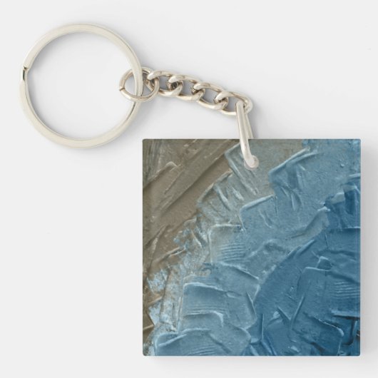 Ocean's Edge: een digitaal schilderij van rust Sleutelhanger (voorkant)