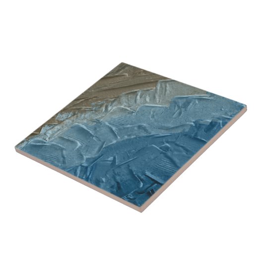 Ocean's Edge: een digitaal schilderij van rust Tegeltje (Zijkant)